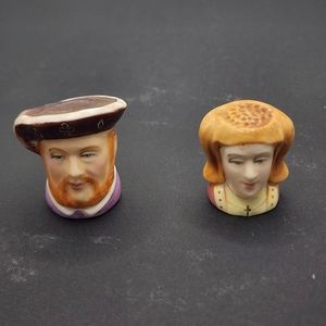 Henry the 8th and Anne of Cleves handpainted thimbles